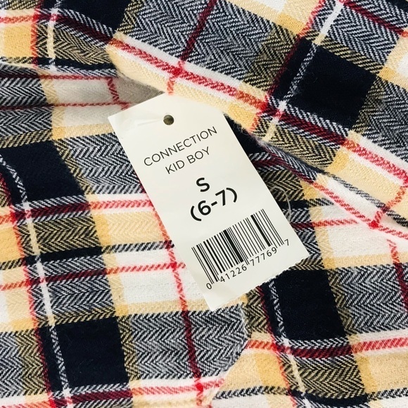 New! Boys Flannel Plaid Button Down Shirt Lime Green Shirt Bundle Set Small - Picture 5 of 10